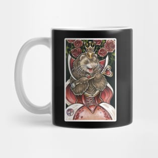 Queen of Hearts Ferret - White Outlined Version Mug